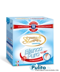 Spuma di Sciampagna Bianco Puro Igienizzante 2 in 1, hygienizační prací prášek 1 kg, 18 pracích dávek