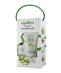 Equilibra Kit Mani Aloe dárková sada Aloe Vera hydratační krém na ruce 75 ml + toaletní mýdlo 100g
