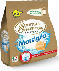 Spuma di Sciampagna Marsiglia,univerzální prací prášek na bílé i barevné prádlo, marseilské mýdlo 990 g, 22 pracích dávek