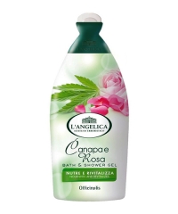 L´Angelica Officinalis Canapa e Rosa, sprchový gel / koupelová pěna konopí a růže 450 ml