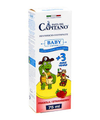 Pasta del Capitano Baby +3 Fragola, dětská zubní pasta od 3 let 75 ml