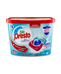 Bio Presto Igiene & Freschezza gelové kapsle na bílé i barevné prádlo 20 ks