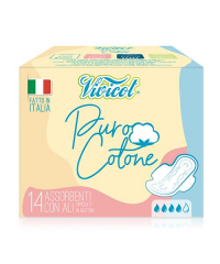 Vivicot Puro Cotone, denní menstruační vložky s křidélky z přírodní bavlny 14 ks
