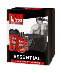 Intesa Pour Homme Essential pánská dárková sada sprchový gel / šampon 250 ml + parfémovaný deodorant 180 ml + pěna na holení 50 ml + kosmetická taštička