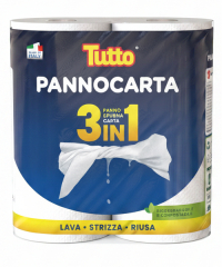 Tutto Pannocarta 3v1 – opakovaně použitelné papírové utěrky 2 role / 48 útržků v roli