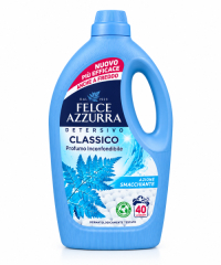 Felce Azzurra Classico, prací gel na bílé i barevné prádlo s nezaměnitelnou klasickou vůní Classico 1595 ml, 40 pracích dávek