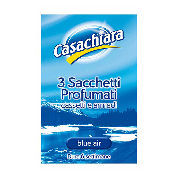Casachiara Sacchetti Profumati Blu Air, parfémované vůně do skříní a zásuvek, 3 ks.