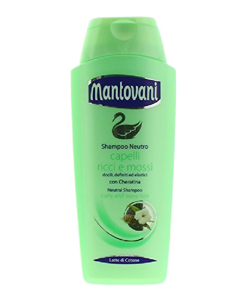 Mantovani Shampoo Neutro Capelli ricci e mossi, šampón na kudrnaté a vlnité vlasy s mlékem z bavlny 400 ml.