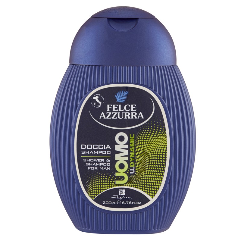 Felce Azzurra Doccia Shampoo Uomo U.Dynamic, pánský sprchový šampón 200 ml.
