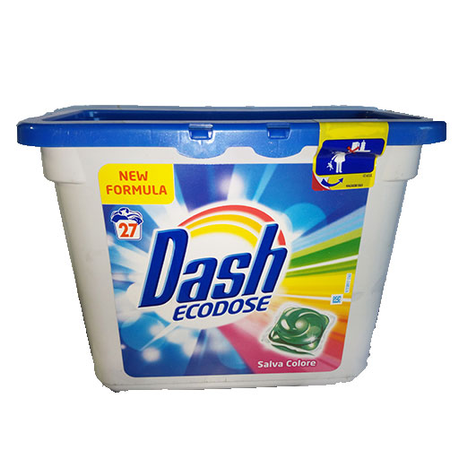 Dash Ecodose gelové kapsle Salva Colore na barevné prádlo 27 ks.