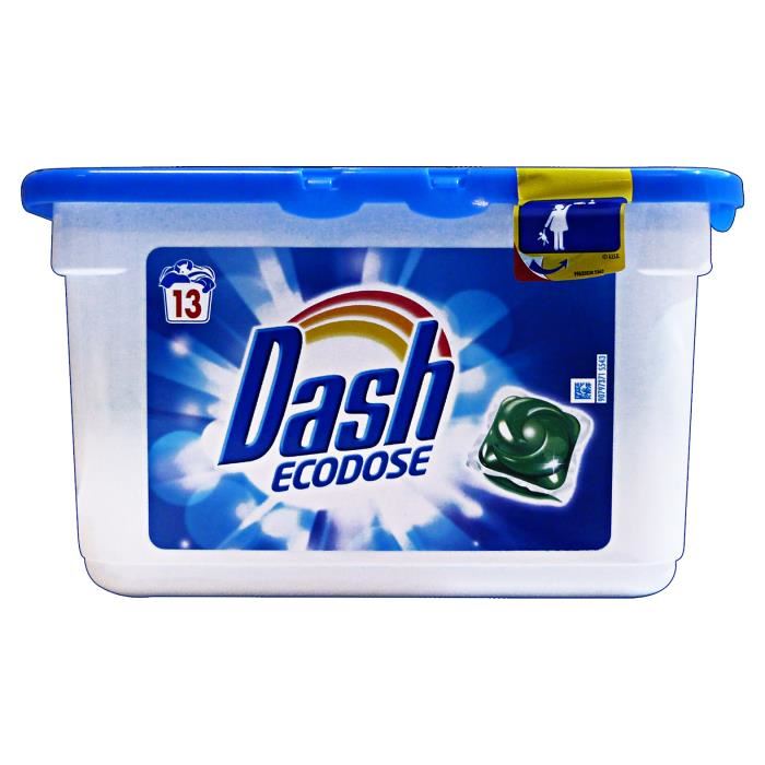 Dash Ecodose gelové kapsle na bílé a světlé prádlo 13 ks.