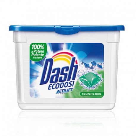 Dash Ecodose  Freschezza Alpina, gelové kapsle na bílé a světlé prádlo 21 ks.