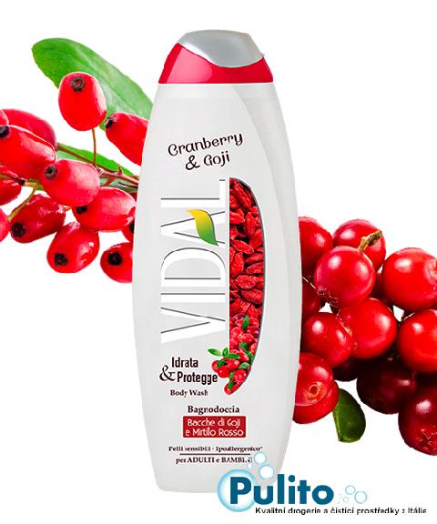 Vidal Cranberry & Goji, sprchový gel/koupelová pěna 500 ml.