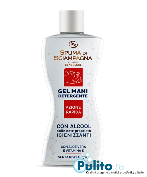 Spuma di Sciampagna Gel Mani Detergente Igienizzante, dezinfekční gel na ruce 100 ml.