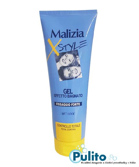 Malizia X Style Gel Effetto Bagnato, gel na vlasy se silným fixačním účinkem, mokrý vzhled 250 ml.