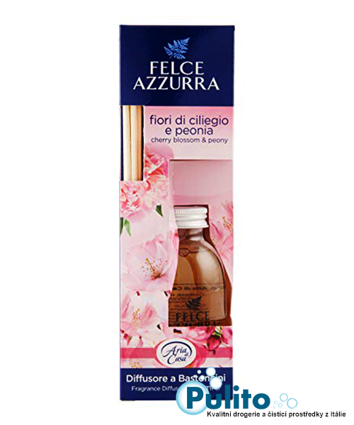 Felce Azzurra Diffusore a Bastoncini Fiori di Ciliegio e Peonia bytový parfém s tyčinkami 200 ml.