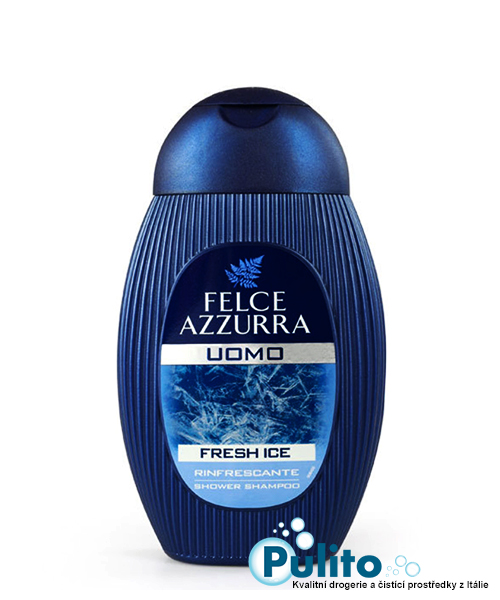 Felce Azzurra Uomo Fresh Ice, pánský osvěžující sprchový šampón 400 ml.