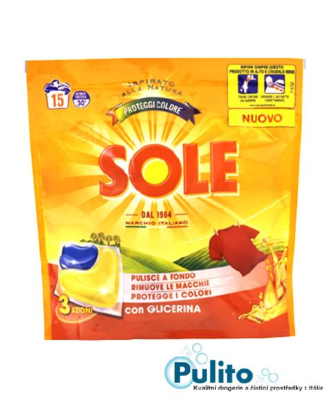 Sole Proteggi Colore, gelové kapsle na barevné prádlo 15 ks.