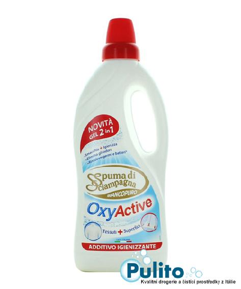 Spuma di Sciampagna Biancopuro Oxy Active, přídavný bělící a desinfekční prací gel 1 l.