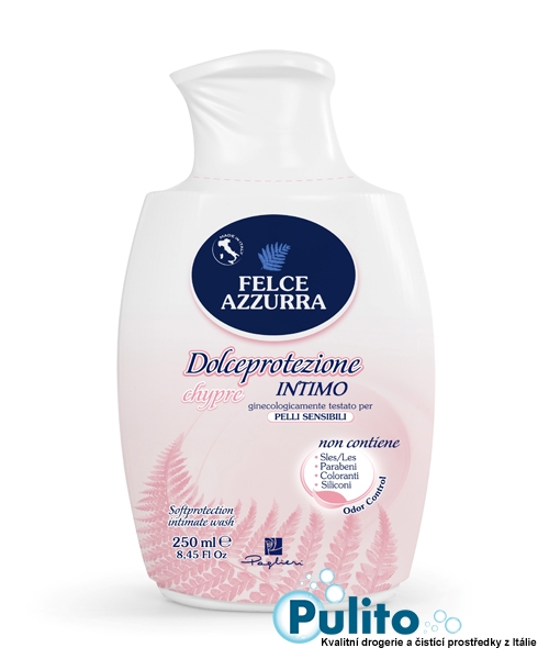 Felce Azzurra Intimo Dolceprotezione Chypre, intimní mýdlo na citlivou pokožku 250 ml.