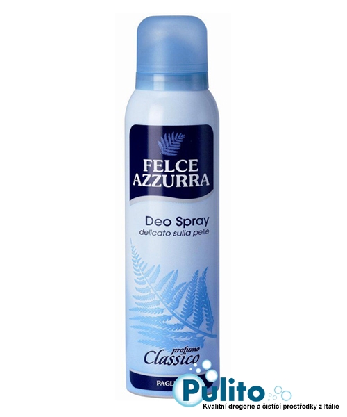 Felce Azzurra Deo Spray Classico, tělový deodorant s obsahem pudru 150 ml.