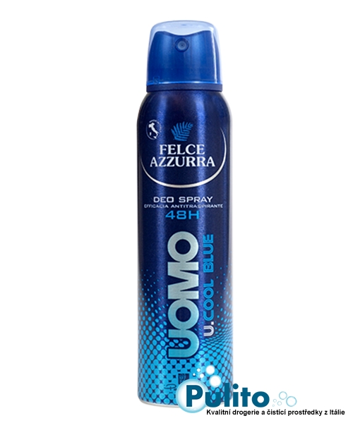 Felce Azzurra Uomo Deo Spray U.Cool Blue, pánský deodorant 48 hodinová ochrana 150 ml.