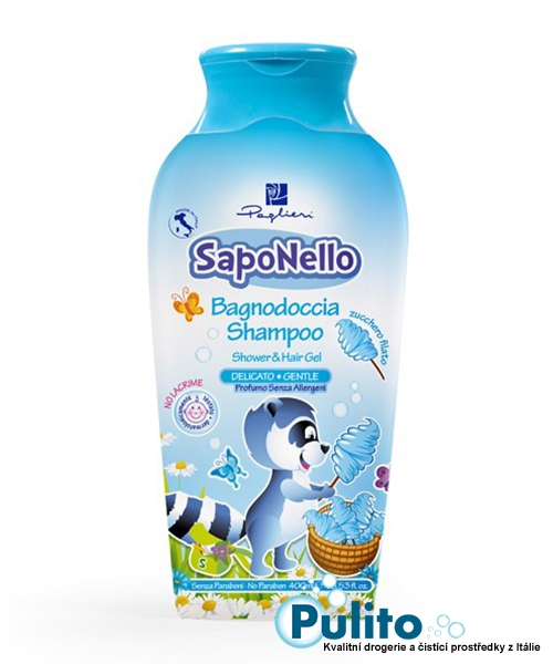SapoNello Zucchero Filato dětský sprchový a koupelový gel/šampon 400 ml