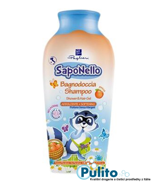 SapoNello Albicocca dětský sprchový gel/koupelová pěna/šampon na vlasy 400 ml