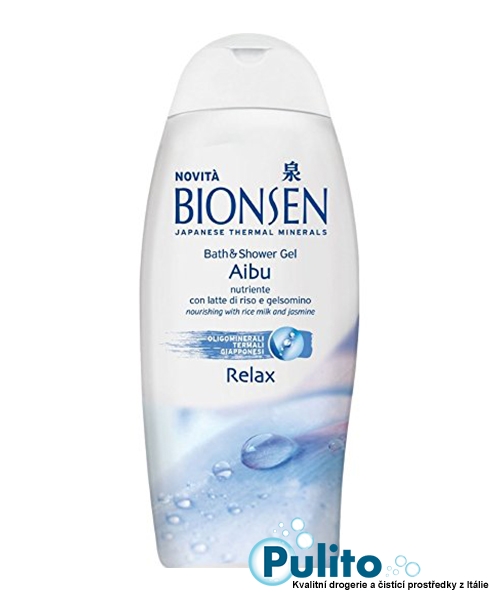 Bionsen Bath Shower gel Aibu Relax, výživná sprchová pěna s extrakty z jasmínu a rýžovým mlékem 750 ml.