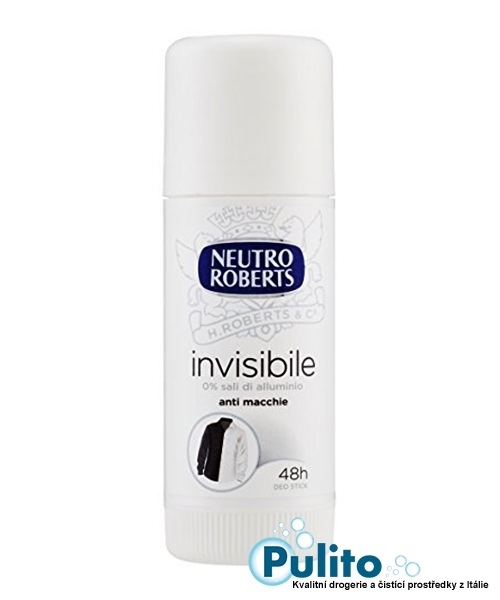 Neutro Roberts Deo Stick Invisibile, tuhý deodorant bez hliníkových solí 40 ml.