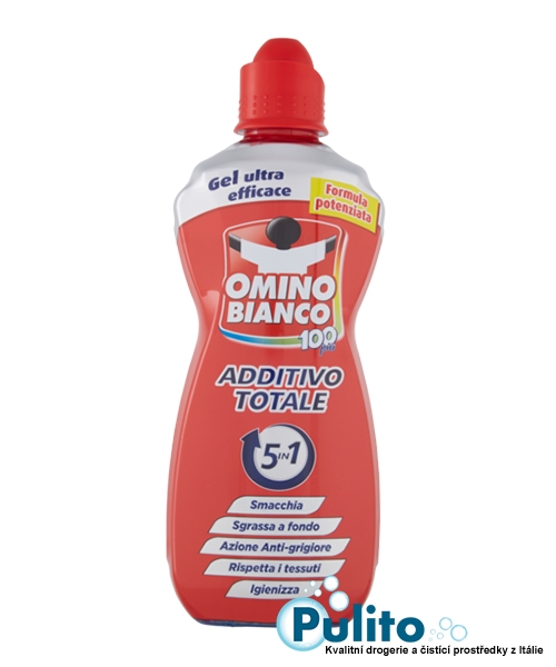 Omino Bianco Additivo Totale 5in1, odstraňovač skvrn a odmašťovač 900 ml.