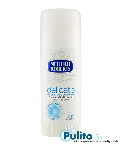 Neutro Roberts Deo Stick Delicato Extra Protezione, tuhý tělový deodorant bez hliníkových solí 40 ml