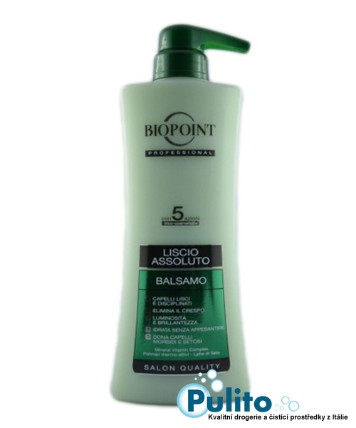 Biopoint Balsamo Liscio Assoluto, balzám pro dokonale rovné vlasy 400 ml.