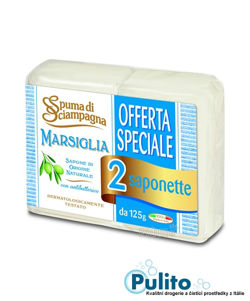 Spuma di Sciampagna Marsiglia toaletní mýdlo 2x125 g.
