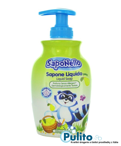 SapoNello Pera tekuté dětské mýdlo s vůní hrušky 300 ml.
