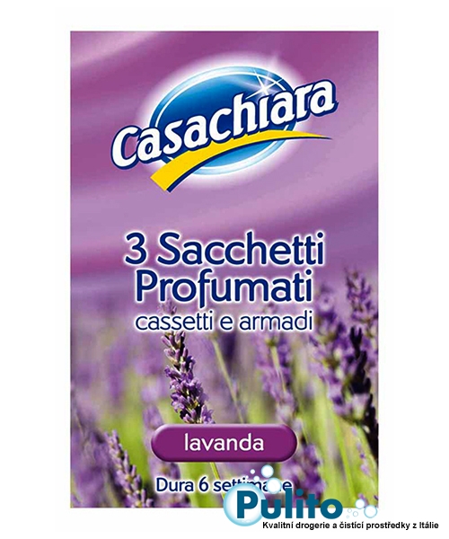 Casachiara Sacchetti Profumati Lavanda, parfémované vůně do skříní a zásuvek 3 ks.