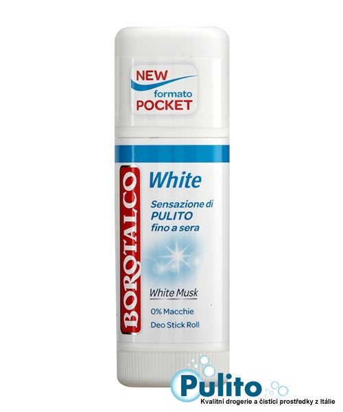 Borotalco tuhý kuličkový deodorant White Musk s antibakteriálním složením 40 ml.