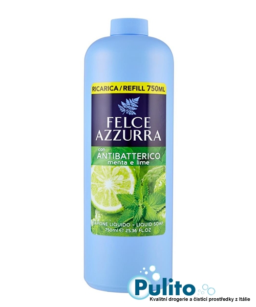 Felce Azzurra con Antibatterico Menta e Lime tekuté mýdlo na obličej a ruce 750 ml.