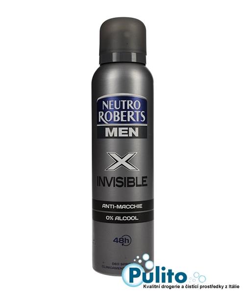 Neutro Roberts Men Deo Spray X Invisibile, pánský tělový deodorant 150 ml.