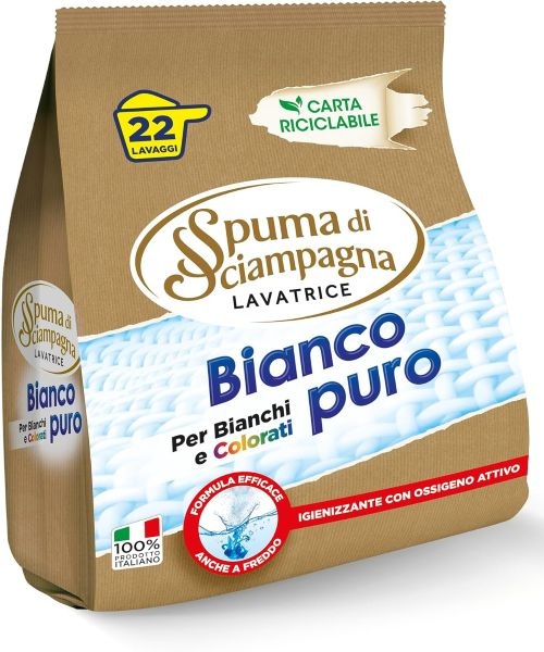 Spuma di Sciampagna Bianco Puro, univerzální prací prášek na bílé i barevné prádlo 990 g, 22 PD