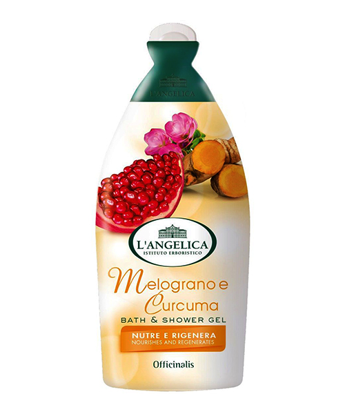 L´Angelica Officinalis Melograno e Curcuma, sprchový gel/koupelová pěna granátové jablko a kurkuma 500 ml.