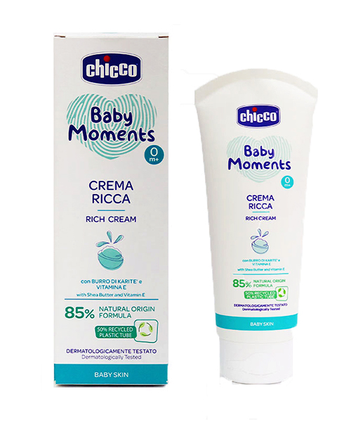 Chicco Baby Moments Crema Ricca dětský tělový krém 100 ml