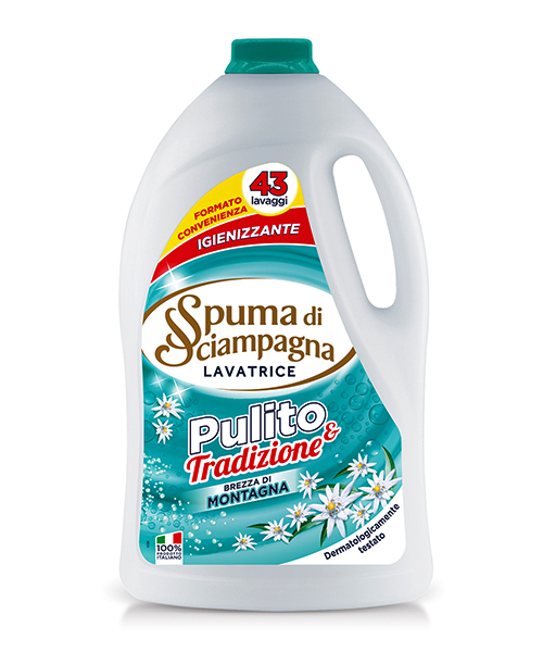 Spuma di Sciampagna Pulito e Tradizione Igienizzante Brezza di Montagna prací gel 2150 ml., 43 pracích dávek