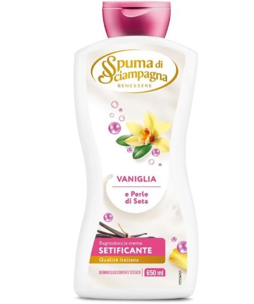 Spuma di Sciampagna sprchový gel Hedvábné perly a Vanilka pro hebkou pokožku  650 ml
