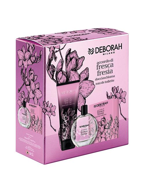 Deborah Milano Accordo di Fresca Fresia, dárková sada frézie EDT 100 ml + sprchový gel / pěna do koupele 250 ml.