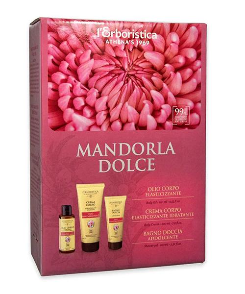 l´Erboristica Athena´s 1969 Mandorla Dolce dámská dárková sada, masážní olej 100 ml + tělový krém 100 ml + sprchový gel 100 ml