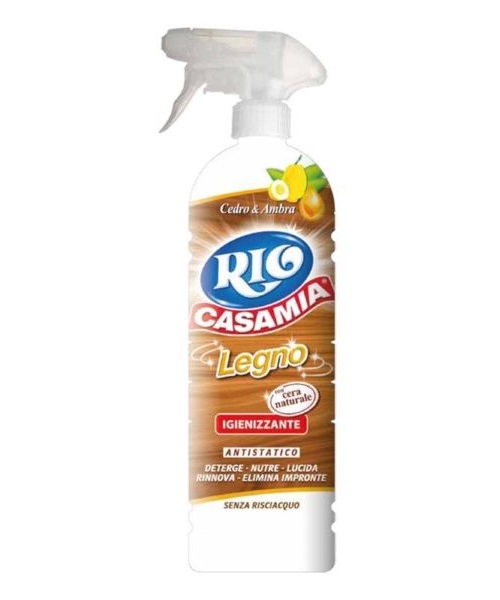 Rio Casamia Legno čistič dřevěných povrchů s přírodním voskem Cedr & Ambra, 750 ml