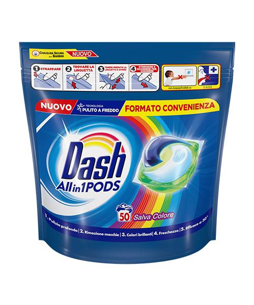Dash All in 1 PODS gelové kapsle Salva Colore na barevné prádlo 50 ks