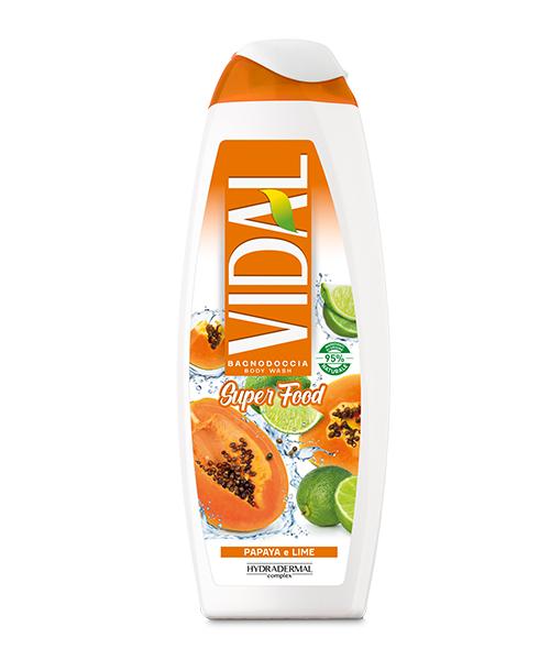 Vidal Super Food Papaya e Lime sprchový gel / koupelová pěna 500 ml