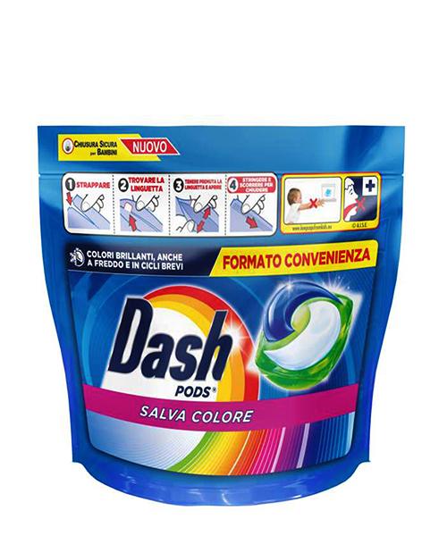 Dash All in 1 PODS gelové kapsle Salva Colore na barevné prádlo, 44 pracích dávek